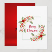 水彩クリスマスリース シーズンカード (正面/裏面)