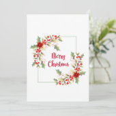 水彩クリスマスリース シーズンカード (スタンド正面)