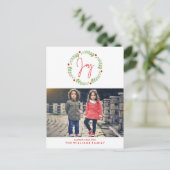 水彩クリスマスリース シーズンポストカード (スタンド正面)