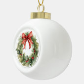 水彩クリスマスリース セラミックボールオーナメント (右)