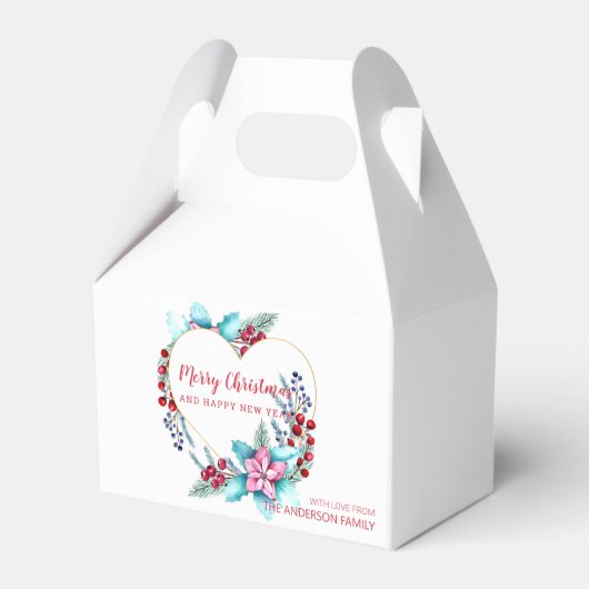 水彩クリスマスリース フェイバーボックス (正面サイド)