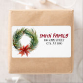 水彩クリスマスリース ラベル (インサイチュ)