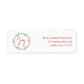 水彩クリスマスリース"喜び" ラベル (正面)