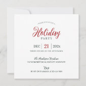 水彩クリスマスリース 赤 緑 花 招待状 (裏面)