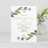 水彩クリスマスリーフブライダルシャワー 招待状 (スタンド正面)