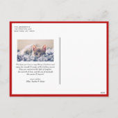 水彩クリスマスリーフ&ホリーホリデーフォト シーズンポストカード (裏面)