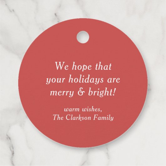 水彩クリスマスリーフ&ホリーリース フェイバータグ (裏面)