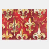 水彩クリスマスレッド金ゴールドフローラ ラッピングペーパーシート (正面2)