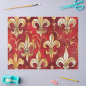 水彩クリスマスレッド金ゴールドフローラ 薄葉紙 (クラフト)