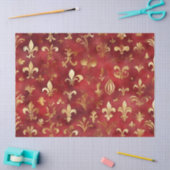 水彩クリスマスレッド金ゴールドフローラ 薄葉紙 (クラフト)