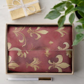 水彩クリスマスレッド金ゴールドフローラ 薄葉紙 (ギフト)