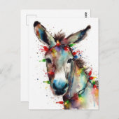 水彩クリスマスロバ ポストカード