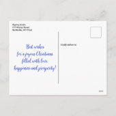 水彩クリスマスロビンカラフルパーソナライズされた シーズンポストカード (裏面)