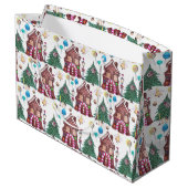 水彩クリスマスワンダーランドパターン ラージペーパーバッグ (裏面アングル)