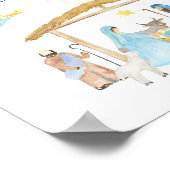 水彩クリスマス出生シーン ポスター (角)