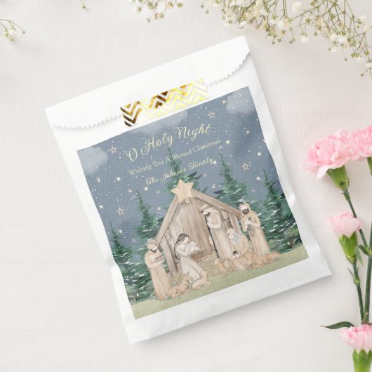 水彩クリスマス出生プレゼント フェイバーバッグ (封をした状態)