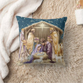 水彩クリスマス出生 クッション (ブランケット)