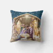 水彩クリスマス出生 クッション (裏面)