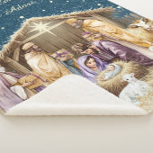 水彩クリスマス出生 シェルパブランケット (3/4)