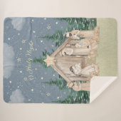 水彩クリスマス出生 シェルパブランケット (正面(横))