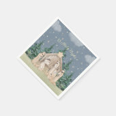 水彩クリスマス出生 スタンダードカクテルナプキン (角)