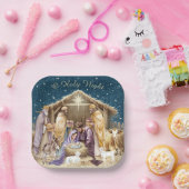 水彩クリスマス出生 ペーパープレート (パーティー)