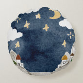 水彩クリスマス出生 ラウンドクッション (裏面)