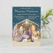 水彩クリスマス出生 招待状 (スタンド正面)