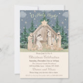 水彩クリスマス出生 招待状 (正面)