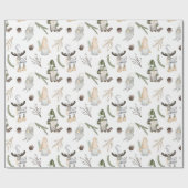 水彩クリスマス小妖精や小人包装紙 ラッピングペーパー (フラット)