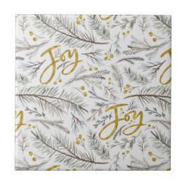 水彩クリスマス小枝 タイル