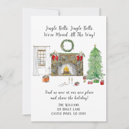 水彩クリスマス居室と引火 案内状 (正面)