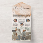 水彩クリスマス年レビュー家族ニュースレター オールインワン招待状 (内側)