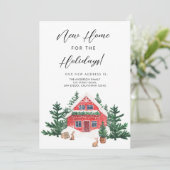 水彩クリスマス引っ越しました移動招待状 招待状 (スタンド正面)