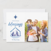 水彩クリスマス恵み出生写真 シーズンカード (正面)