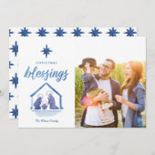 水彩クリスマス恵み出生写真 シーズンカード (正面/裏面)