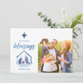 水彩クリスマス恵み出生写真 シーズンカード (スタンド正面)