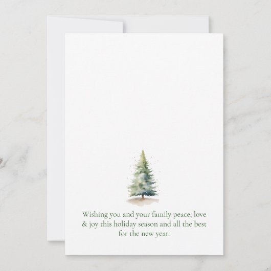 水彩クリスマス愛らしい動物カード 招待状 (裏面)