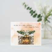 水彩クリスマス暖炉 シーズンカード (スタンド正面)