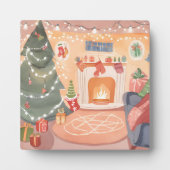 水彩クリスマス暖炉 フォトプラーク (正面)