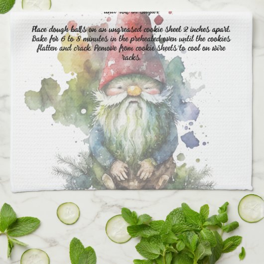 水彩クリスマス格言ファミリーレシピ記念 キッチンタオル (折り畳み)