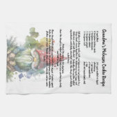 水彩クリスマス格言ファミリーレシピ記念 キッチンタオル (横)