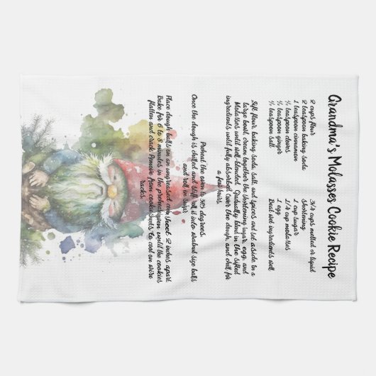 水彩クリスマス格言ファミリーレシピ記念 キッチンタオル (横)