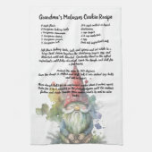 水彩クリスマス格言ファミリーレシピ記念 キッチンタオル (縦)