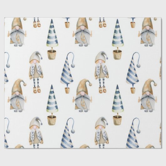 水彩クリスマス格言模様 ラッピングペーパー (フラット)