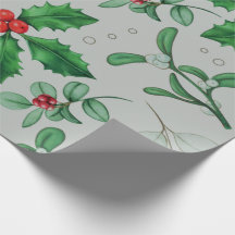 水彩クリスマス模様包装紙シート