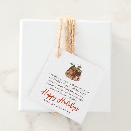 水彩クリスマス焼いたトリートファミリーギフト フェイバータグ (インサイチュ)