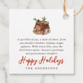 水彩クリスマス焼いたトリートファミリーギフト フェイバータグ (裏面)