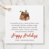 水彩クリスマス焼いたトリートファミリーギフト フェイバータグ (正面)