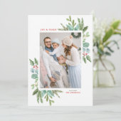 水彩クリスマス紅葉フレームフォト シーズンカード (スタンド正面)